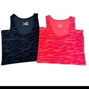 Under Armour Pink Black Fitted Athletic Tank Top Bundle Medium